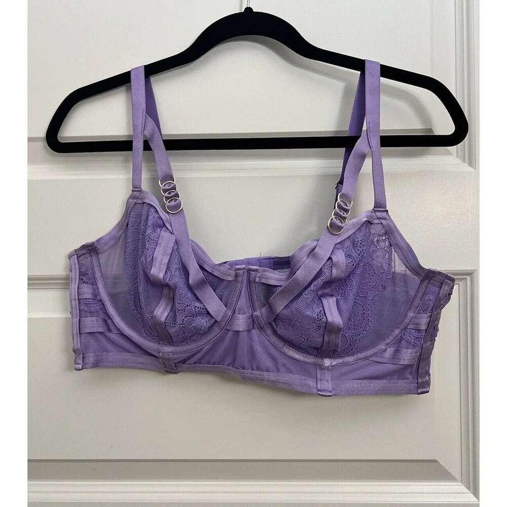 Torrid Curve Straps And Lace Underwire Bra Lilac W Plus Sz 1 Lingerie Floral NWT - Picture 2 of 13